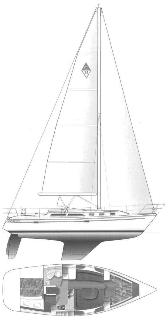 Drawing of Catalina 34 MKII