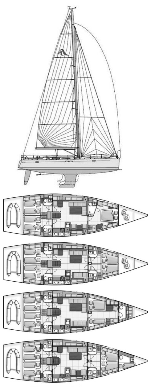 Drawing of Hanse 540E