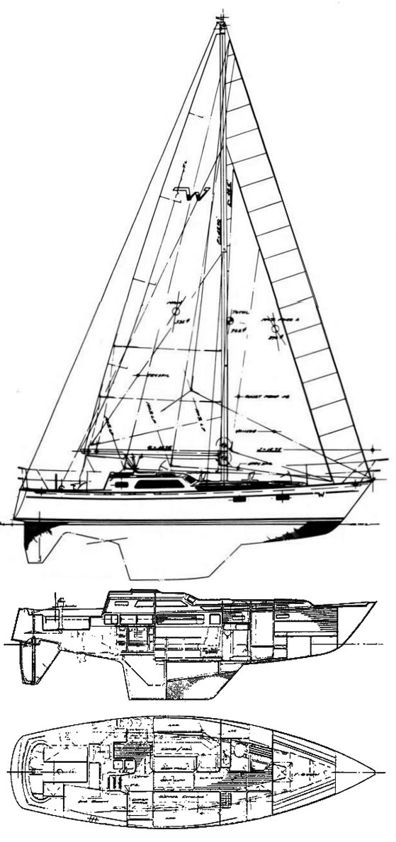Drawing of Westsail 39