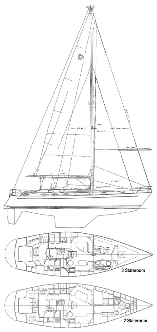 Drawing of Tayana 47 CC