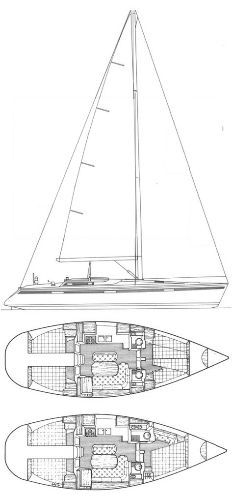 Drawing of Beneteau Oceanis 430