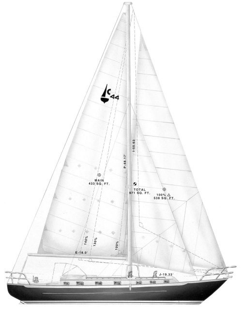 Drawing of Pacific Seacraft Crealock 44