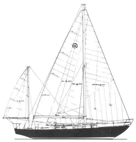 Drawing of Hinckley Bermuda 40-1