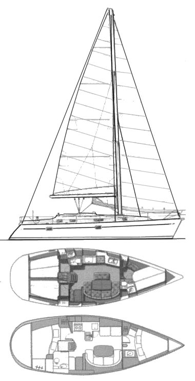 Drawing of Beneteau Oceanis 381