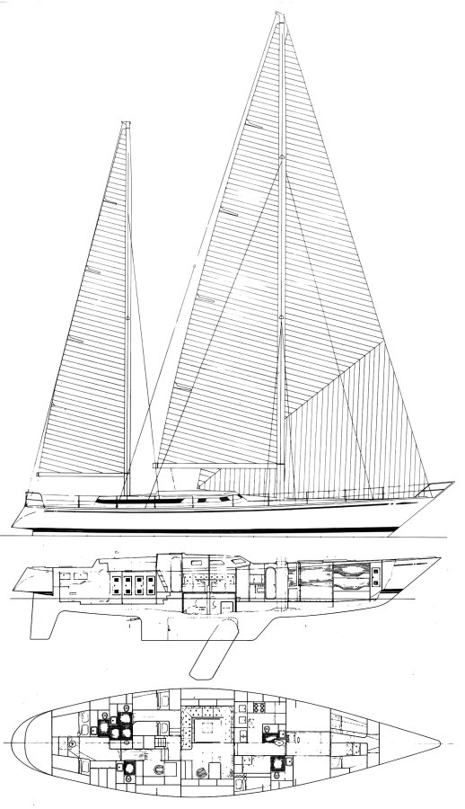 Drawing of Swan 76 DH