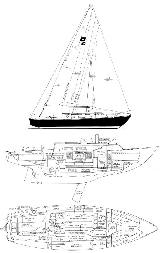 Drawing of Pearson 35