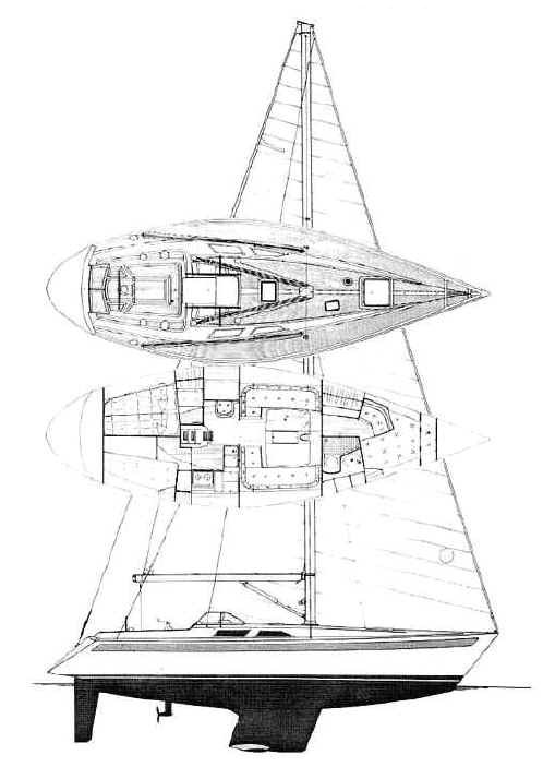 Drawing of Sweden Yachts 38