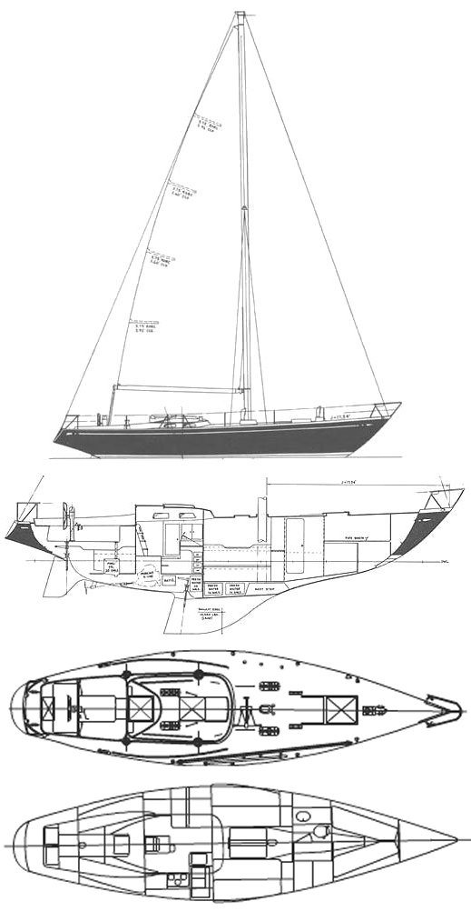 Drawing of Swan 43 (S&S)