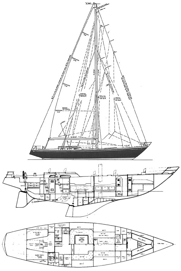 Drawing of Swan 55-S&S-1970