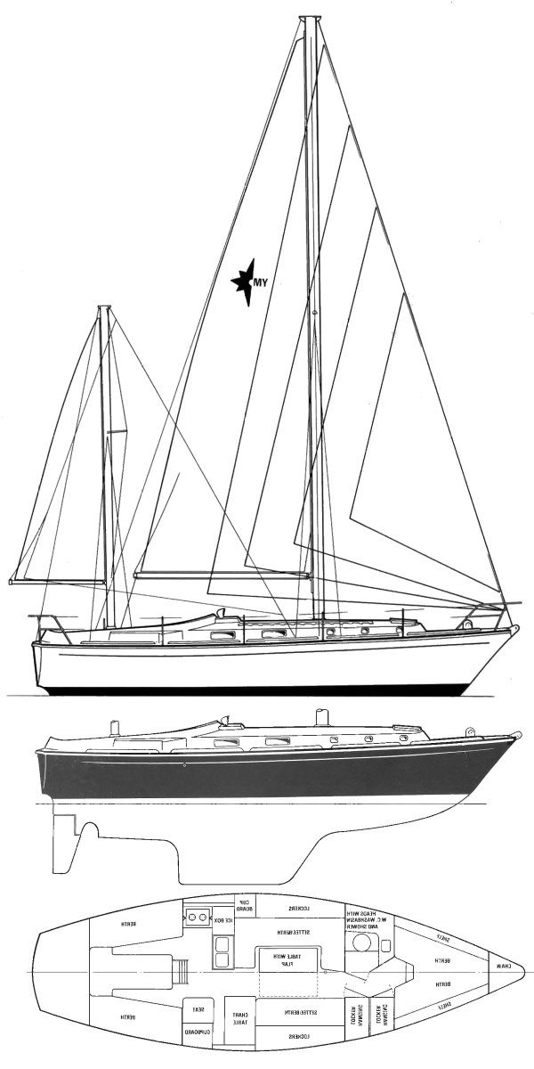 Drawing of Westerly Medway 36