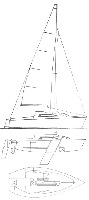 Drawing of Parker 21 (Trailer Sailer 21)