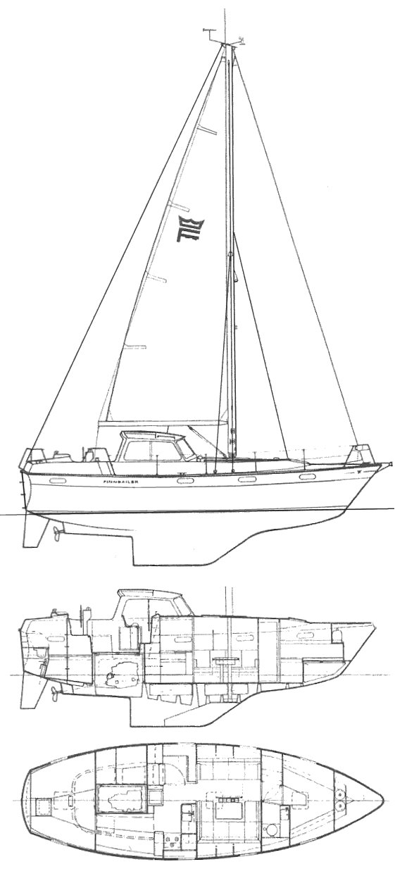 Drawing of Finnsailer 38