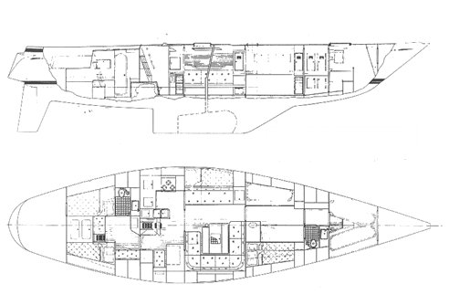 Drawing of Swan 57 S&S CB