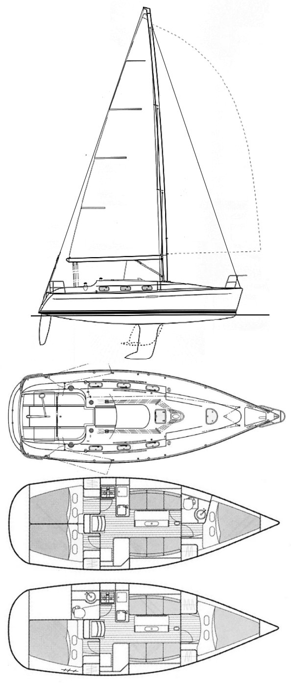 Drawing of Beneteau First 33.7