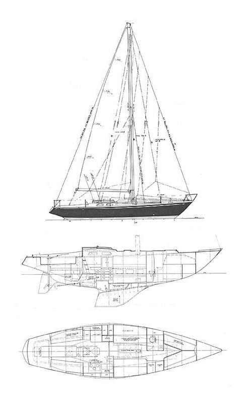 Drawing of Swan 40 (S&S)