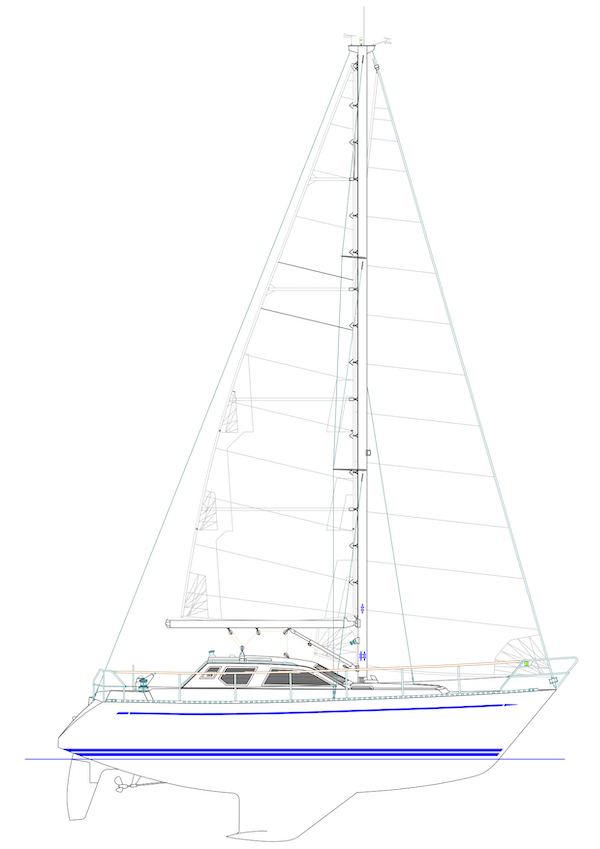 Drawing of Nauticat 321