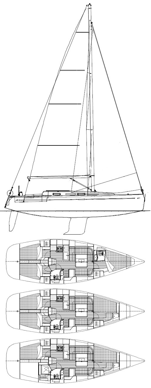 Drawing of Dufour 40E