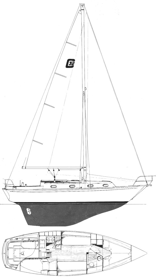 Drawing of Cape Dory 32