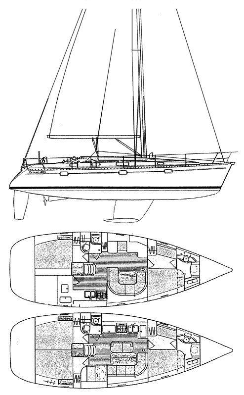 Drawing of Beneteau Oceanis 400