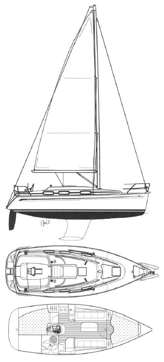 Drawing of Bavaria Cruiser 30