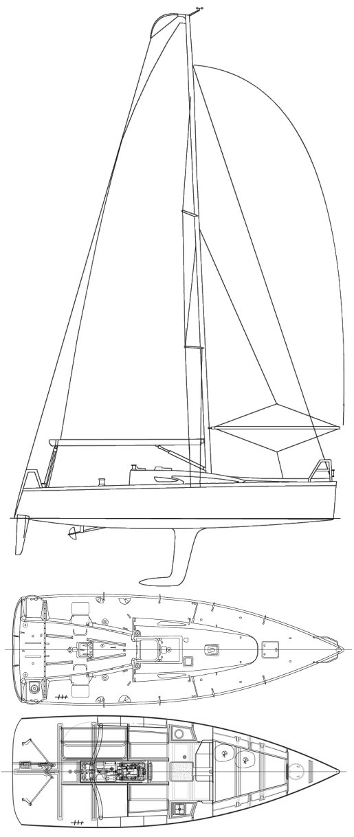 Drawing of Beneteau Figaro II