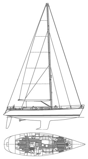 Drawing of Swan 48 Frers