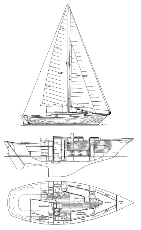 Drawing of Ericson 36C