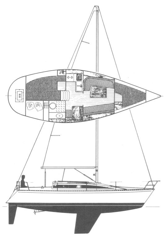 Drawing of Beneteau First 305