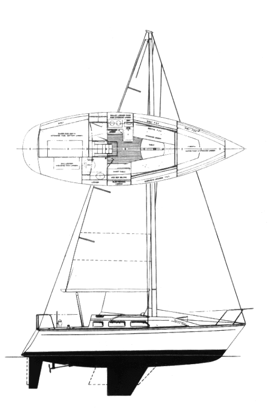 Drawing of Pearson 28-2