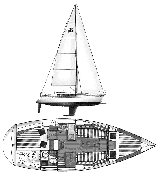 Drawing of Dufour Classic 32