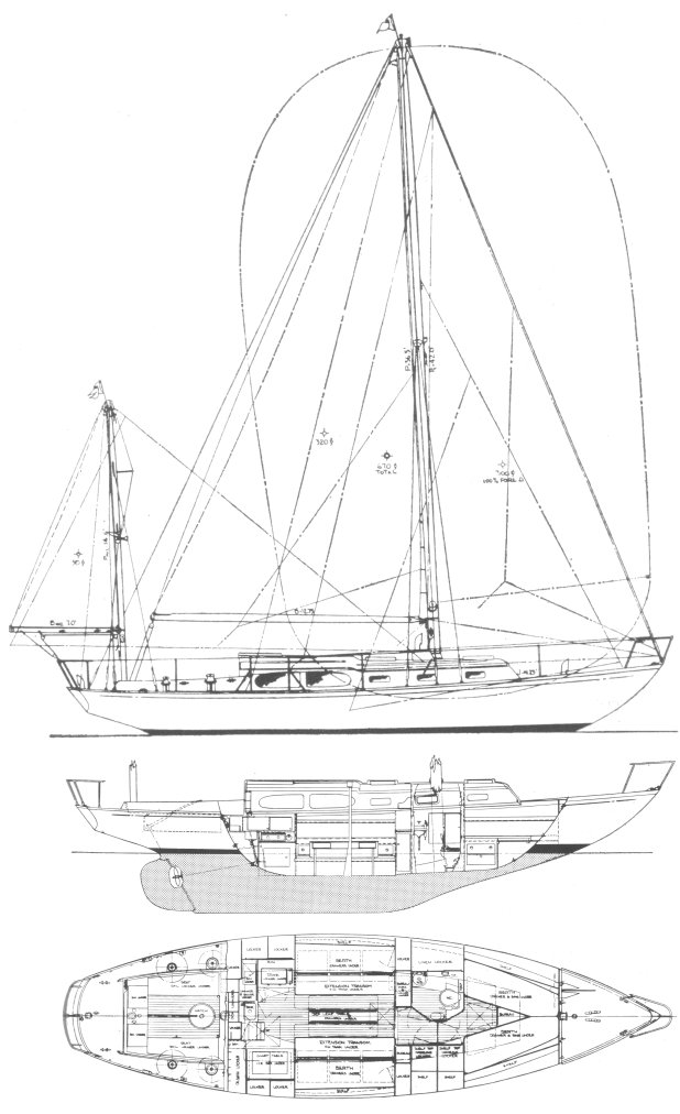Drawing of Challenger 38 (Alden)