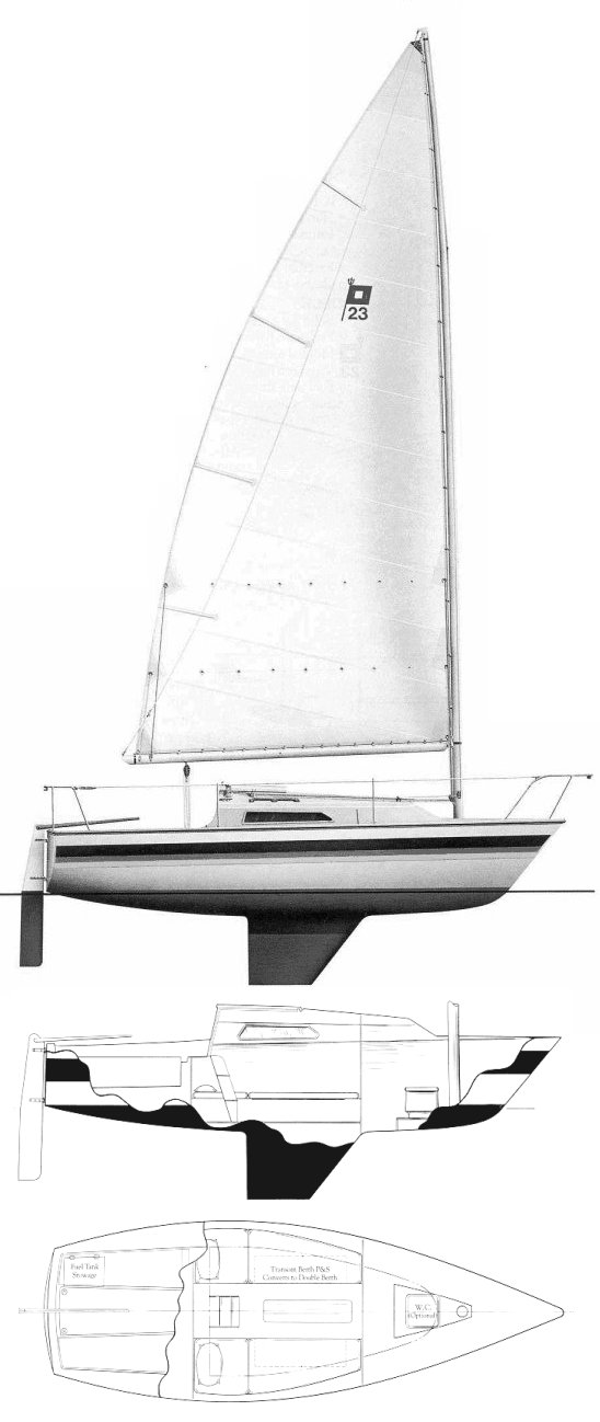 Drawing of Pearson 23C