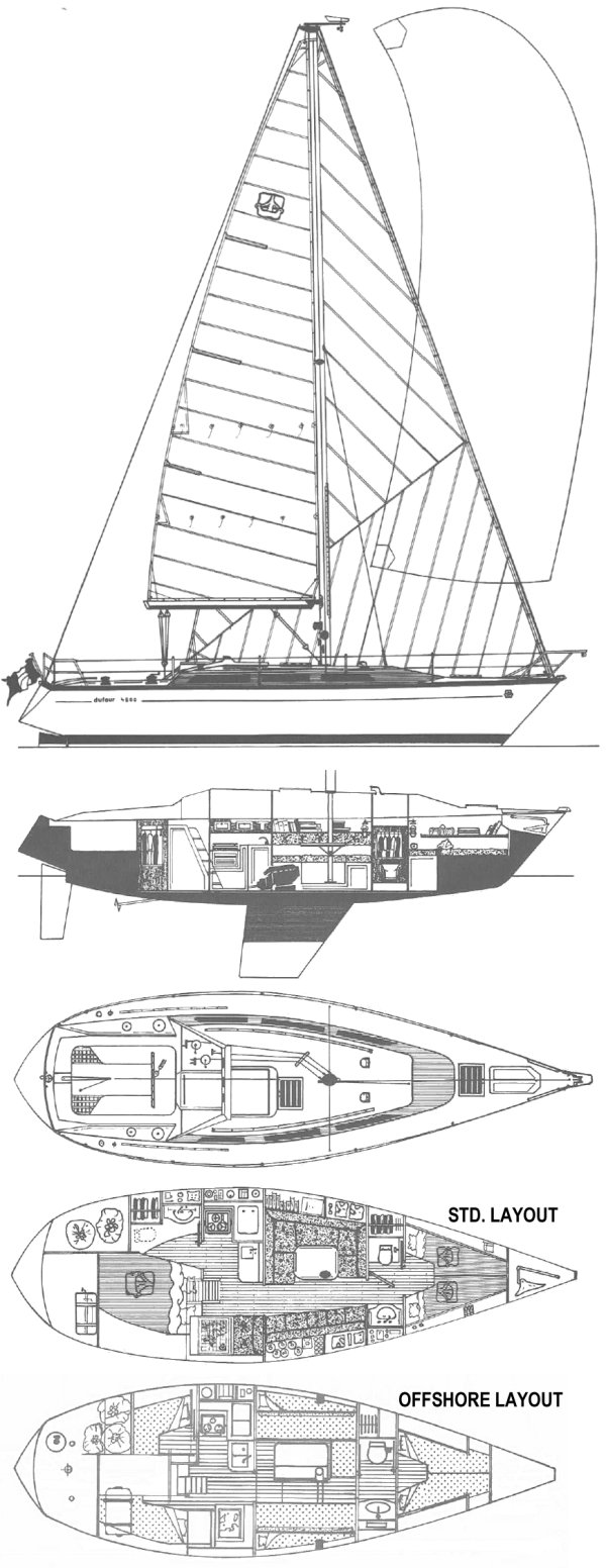 Drawing of Dufour 4800