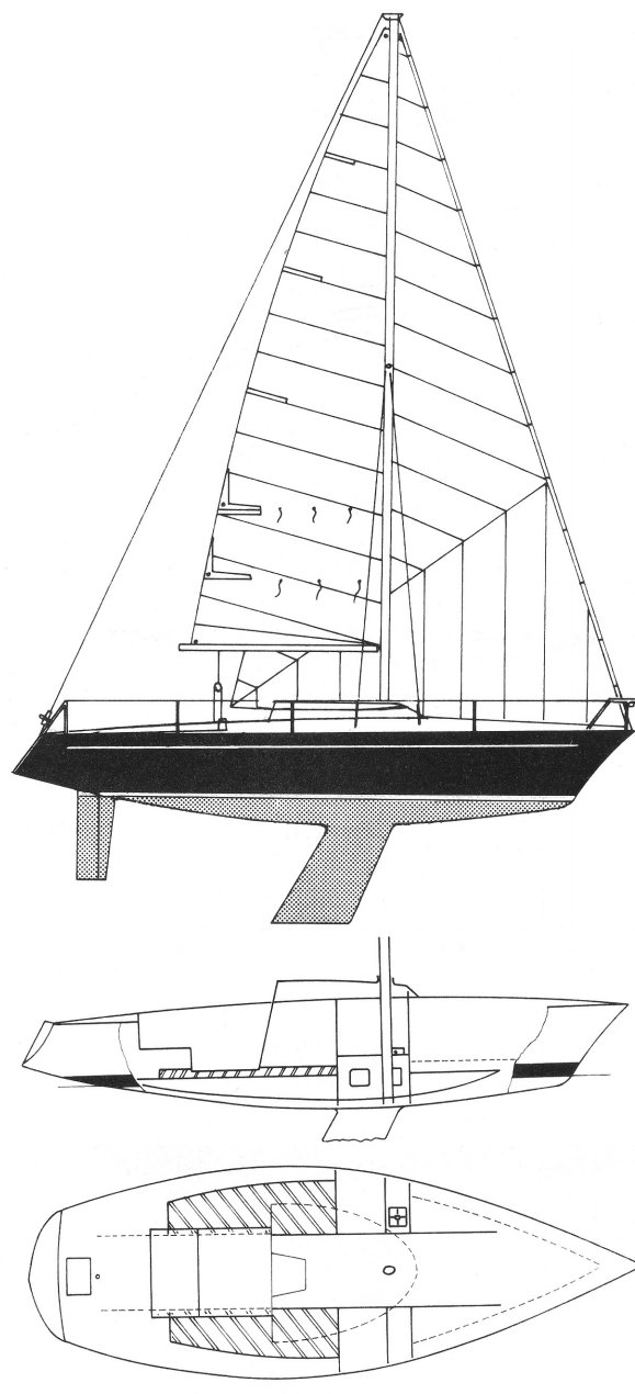 Drawing of Dufour 1300