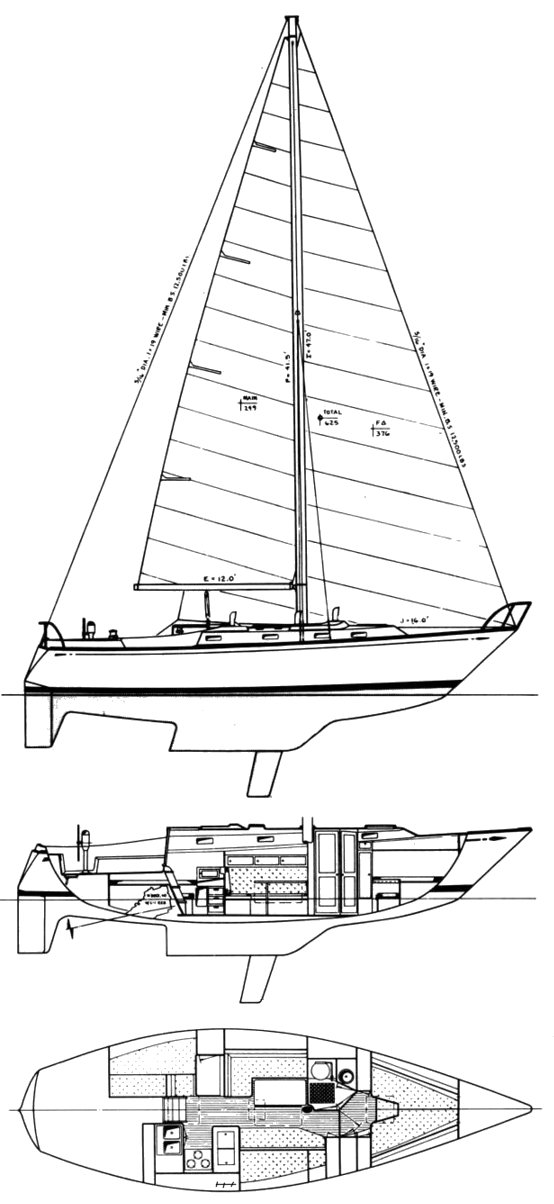 Drawing of Tartan 37 (S&S)