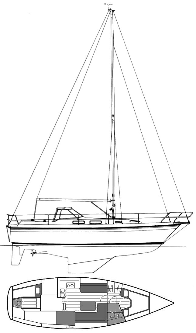Drawing of Finnsailer 34
