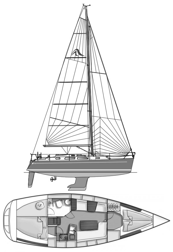 Drawing of Hanse 342