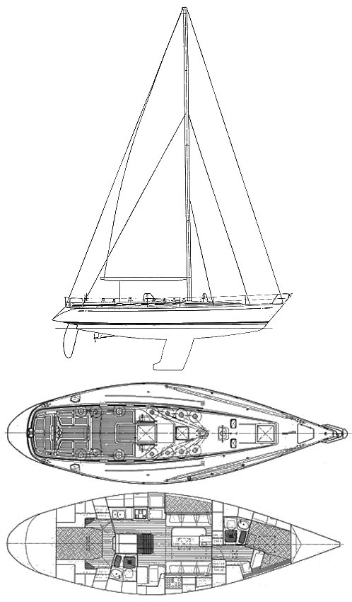 Drawing of Swan 46 MKII