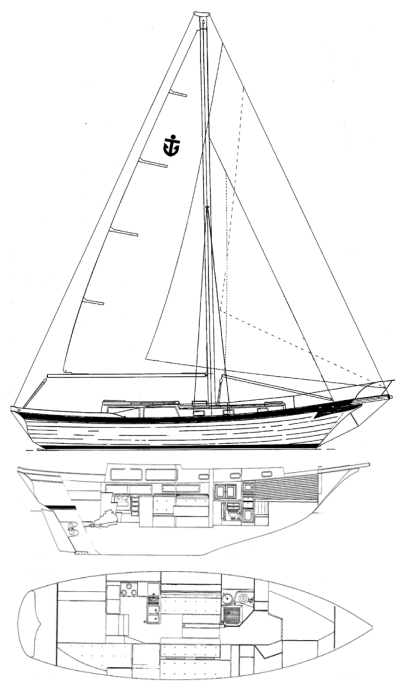 Drawing of Downeaster 38