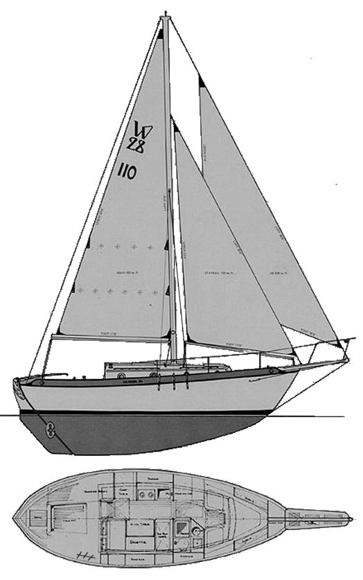 Drawing of Westsail 28