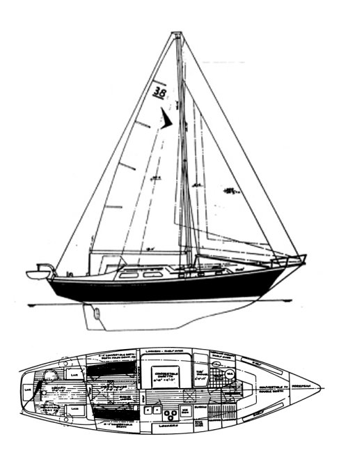 Drawing of Seafarer 38C