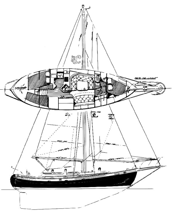 Drawing of Hans Christian 38 Traditional