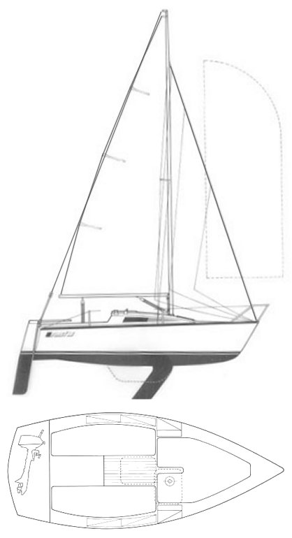 Drawing of Beneteau First 18
