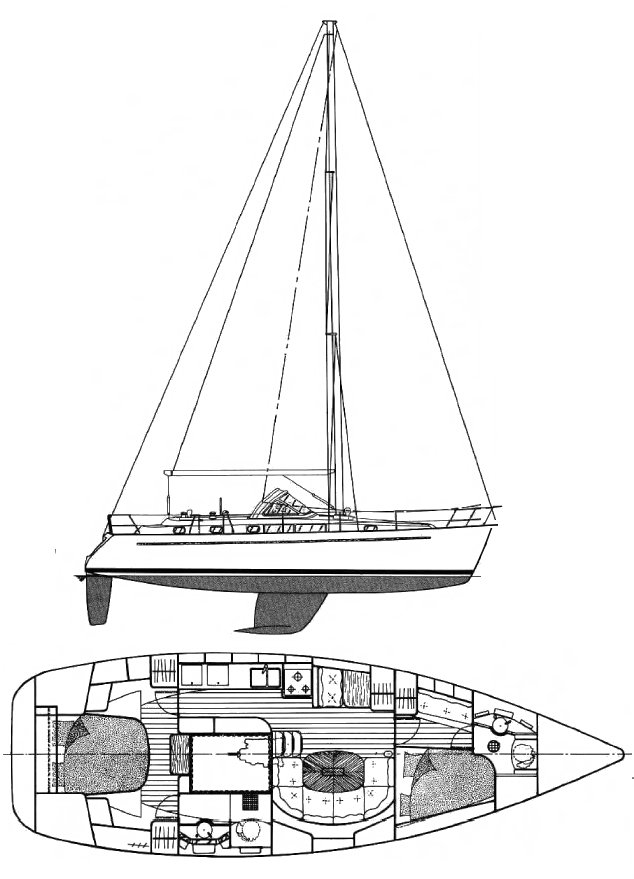 Drawing of Beneteau Oceanis 400 CC