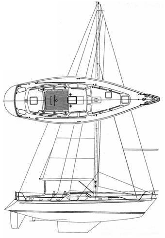 Drawing of Tayana 47 DS