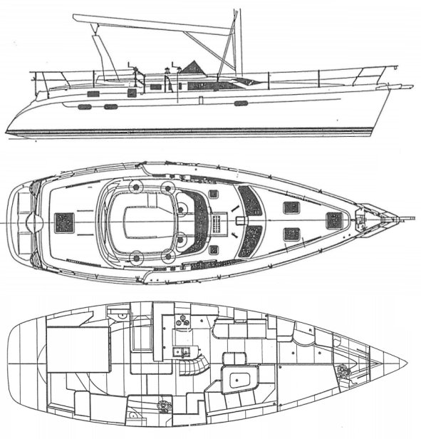 Drawing of Hunter 450 Passage
