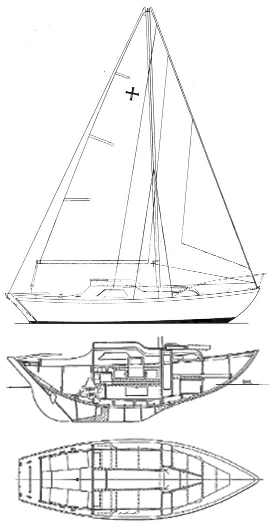 Drawing of Cheverton Caravel 25