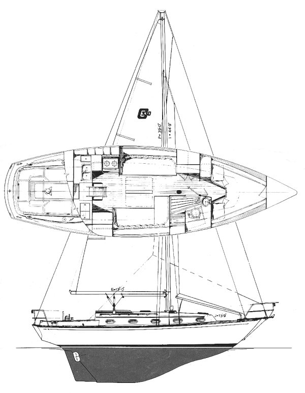 Drawing of Cape Dory 330