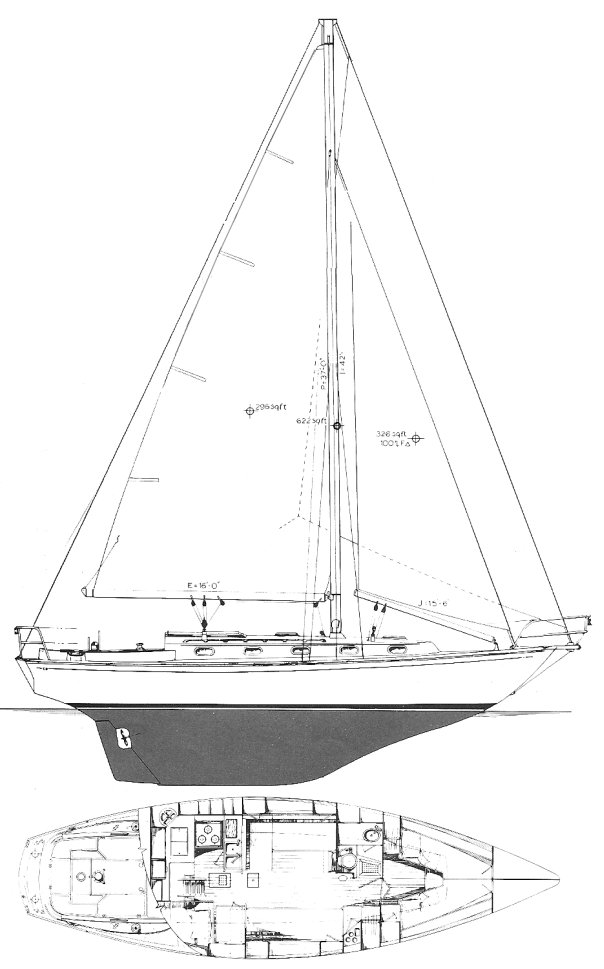 Drawing of Cape Dory 36