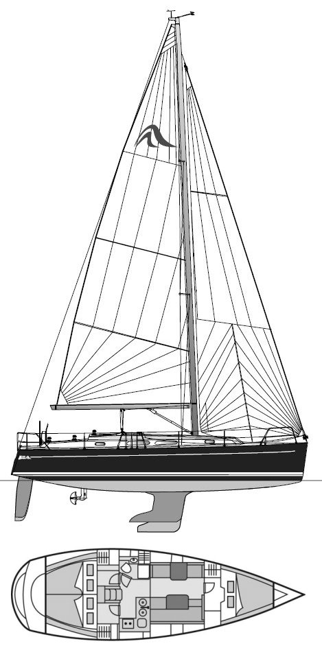 Drawing of Hanse 370